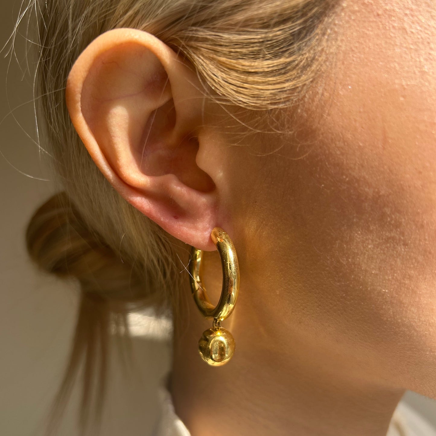 Crushed Bubble Gold Hoops