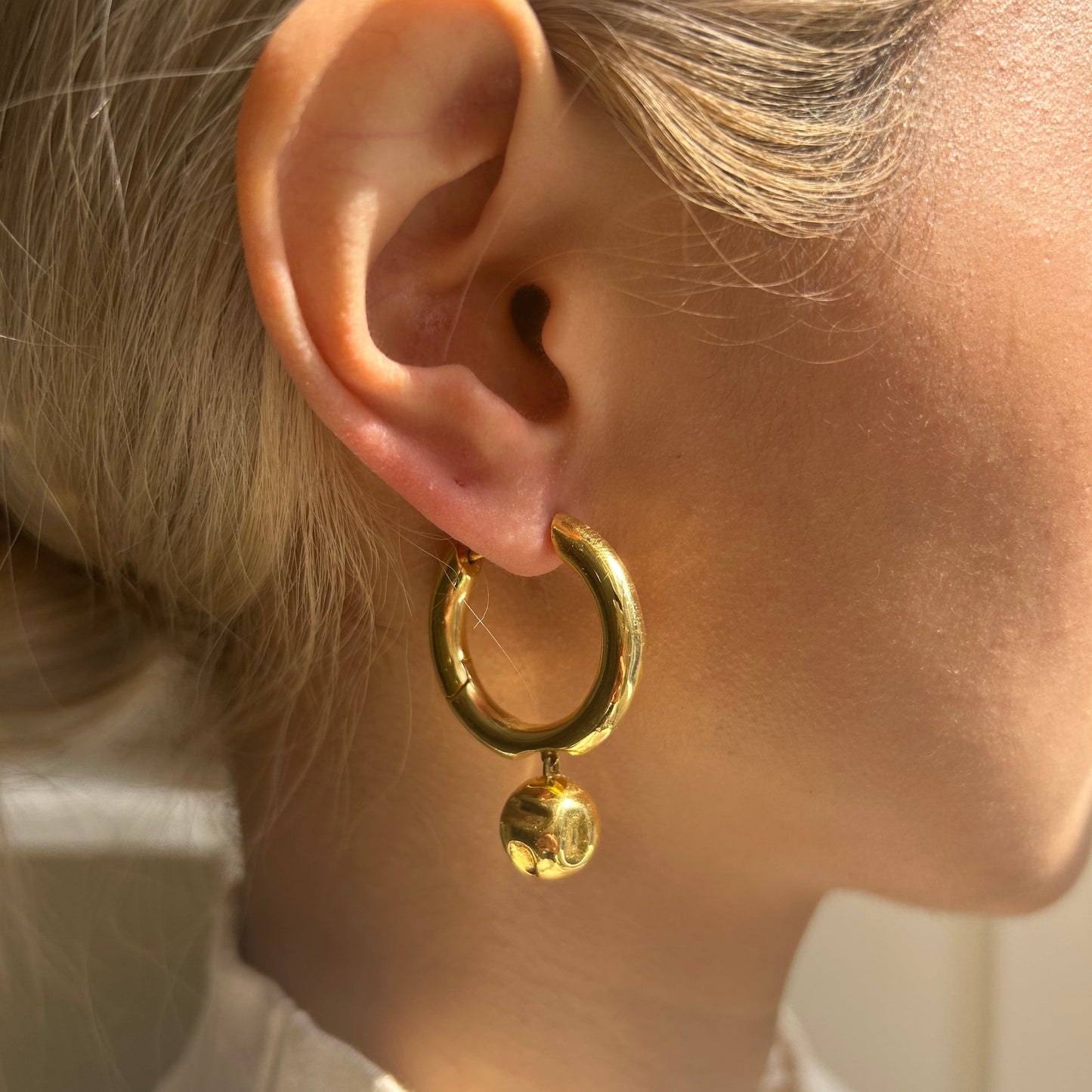 Crushed Bubble Gold Hoops
