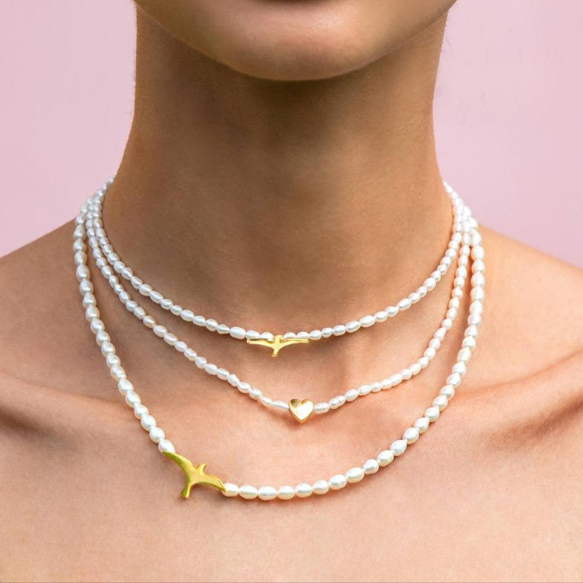 Bubble Heart Pearl Choker