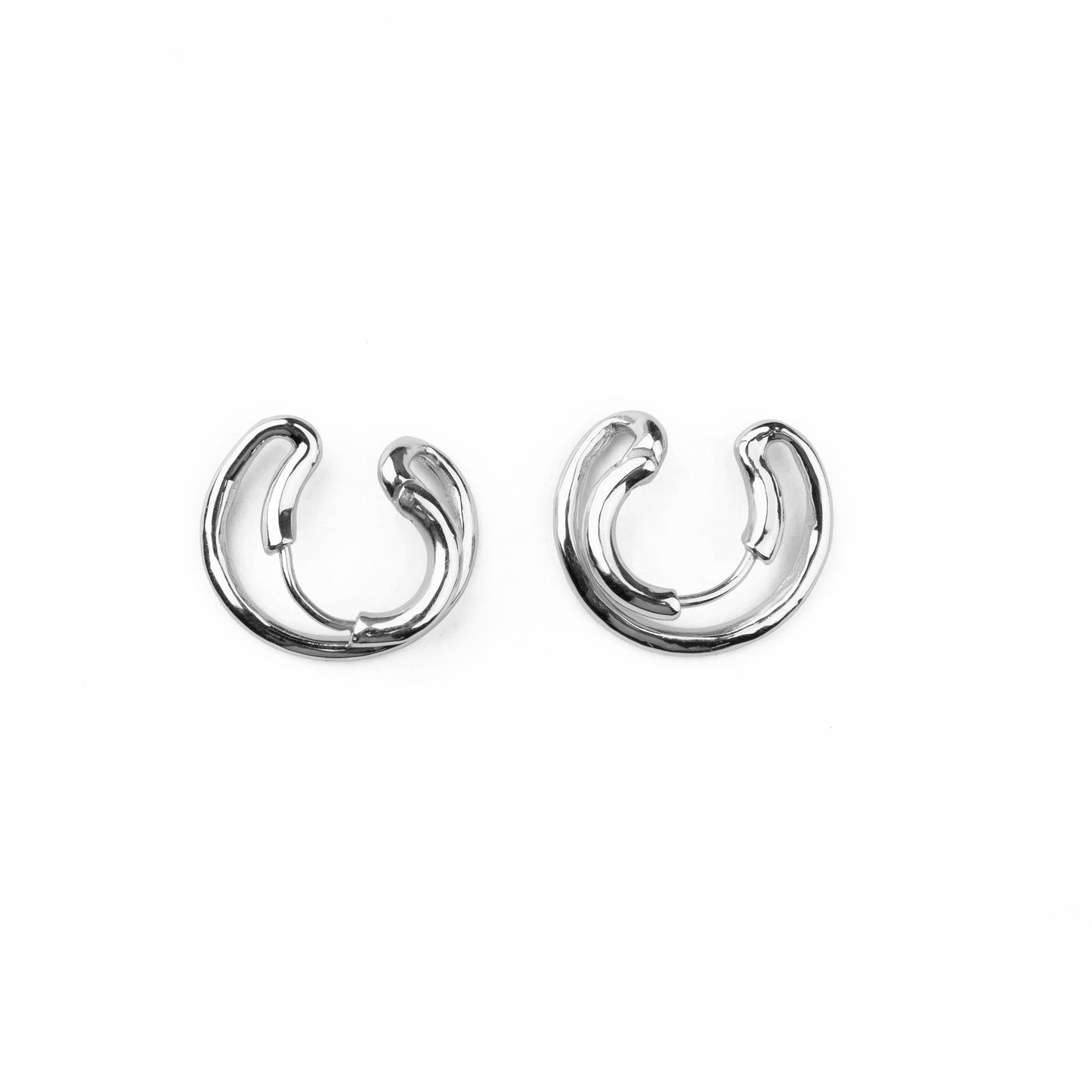 Spiral Silver Hoops