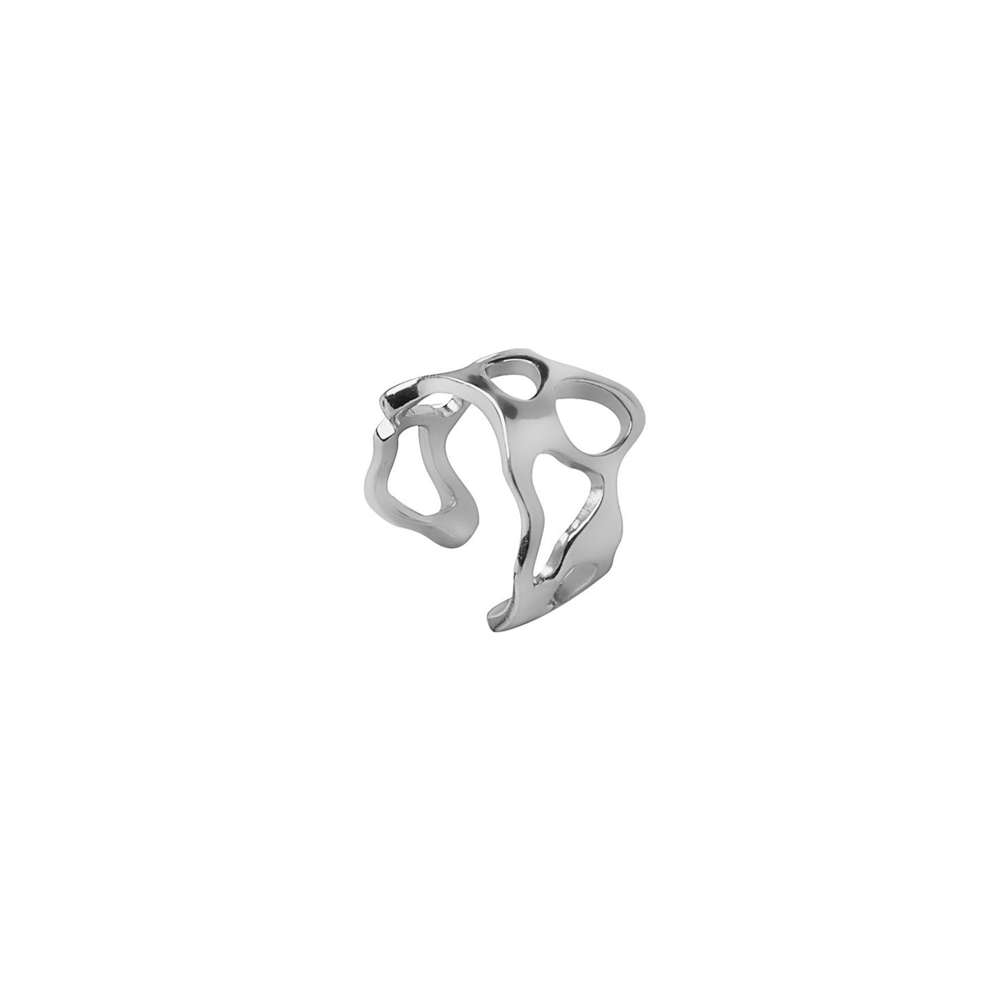 Molten Plain Silver Ring/Ear Cuff
