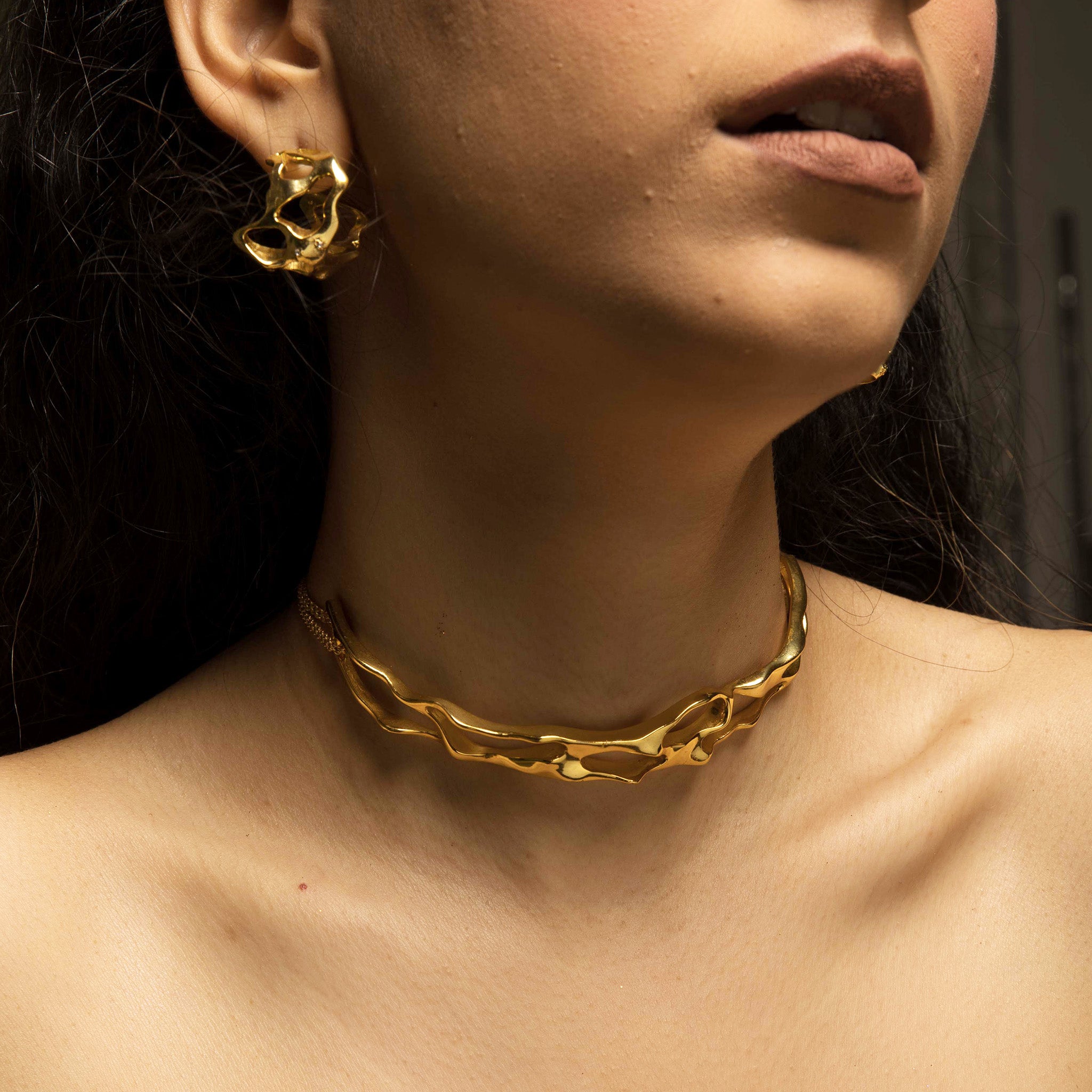 Geometric Chunky Belt Chain Choker Necklace – ArtGalleryZen