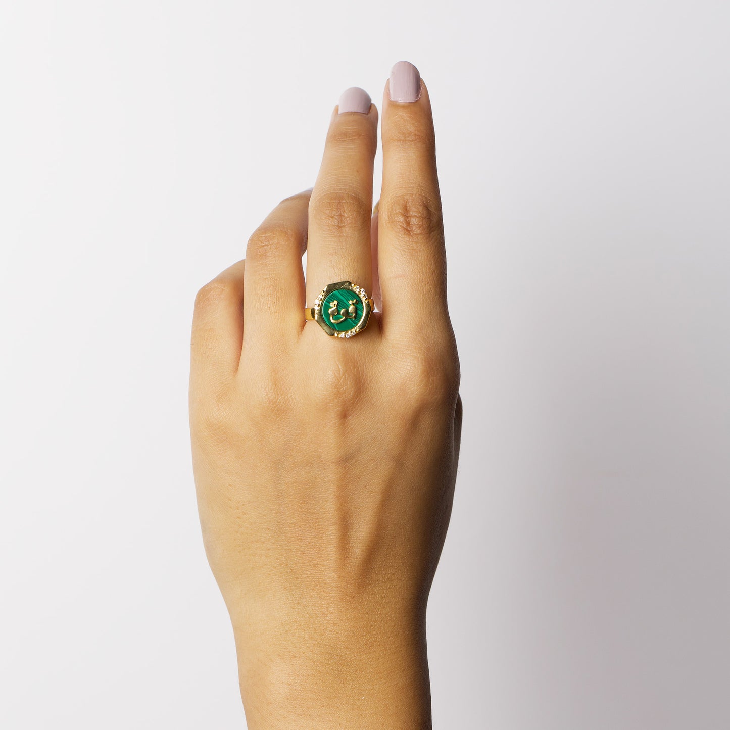 Power Malachite studded Ring